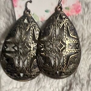 Gold Teardrop Statement Earrings